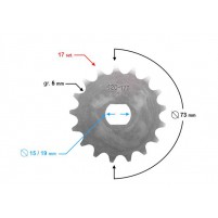 Řetězové kolečko 17/420 pro Simson S51, S70, KR51/2, SR50, SR80
