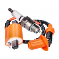 Zapalování Naraku High Output 1pinová zapalovací cívka a zapalovací svíčka Iridium krátký závit pro Minarelli 2T