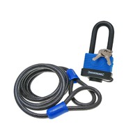 Bezpečnostní ocelové lano Silverline vč. visacího zámeku 1.8mx 8mm