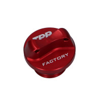 Zátka oleje CNC TPR Factory červená M16 s těsnícím kroužkem pro Minarelli AM3, AM4, AM5, AM6