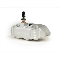 Přední brzdový třmen BGM PRO 4-pístkový, radiální uchycení (nutný adaptér) stříbrný pro Vespa PX Disc, LML Star, Stella, Grimeca NT classic Vespa PX,