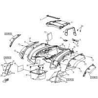 Blatník levý zadní pro Cfmoto Gladiator X5, X6, OEM 9050-040018