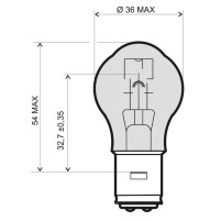 Žárovka White Bulb BA20D 12V 35/35W