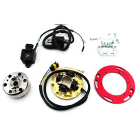 Zapalování 60 wattů 71mm pólové kolo 310g 17x12mm kužel 94mm základní deska 120mm adaptér pro Yamaha, DT 50 MX