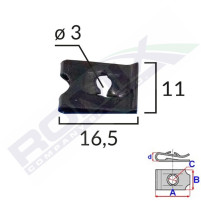 Plechová matka průměr díry 3mm rozměr 11x16,5 mm 25 kusů