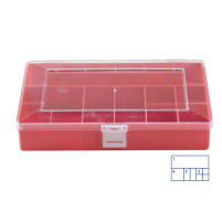 Třídicí box Hünersdorff, Compact (170x250x46mm) 8 přihrádek, červený, polystyren
