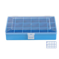 Třídicí box Hünersdorff, Compact (170x250x46mm) 18 přihrádek, modrý, polystyren