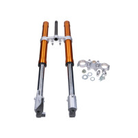 Kompletní vidlice 860mm zlatě eloxovaná pro Rieju MRT PRO 50cc / 125cc 2009-2015  0/000.130.5104
