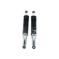 Tlumiče chrom černé 335mm spodní 10mm horní 12mm nastavitelné pro Zündapp GTS, C 50 Sport, KS, Hercules, Kreidler, Puch