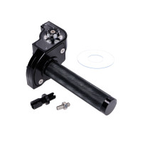 Rukojeť plynu krátký zdvih černá CNC pro 22mm řídítka pro moped, skútr