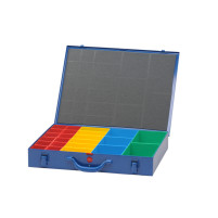 Třídicí box Hünersdorff, kovový (330x440x66mm) 23 přihrádek, modrý