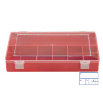 Úložný box Hünersdorff Classic (225x335x55mm) 8 přihrádek, plastový, červený