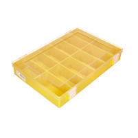 Úložný box Hünersdorff, Classic (225x335x55mm) 12 přihrádek, žlutý, plastový.