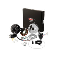 Ocel Hmotnost ventilátoru cca: 1250 g 12 magnetů 12V, AC 110 W Rozteč šroubů: 75 mm 9 cívek variabilní časování zapalování  pro laděné motory  pro Ves