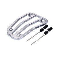 Nosič zavazadel / Průchozí nosič na horní kufr Moto Nostra, stříbrný, CNC pro Vespa Primavera 50-150ccm, Sprint 50-150ccm