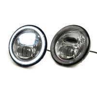 Světlomet (chromový reflektor) Moto Nostra LED HighPower Ø=143 mm (5 3/4") 12V DC s označením E9 pro přestavbu např. Vespa PX, Cosa, Sprint, GTR, Rall