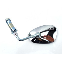 Zrcadlo bumm Chrome levá plochá skleněná rovná lišta pro Hercules, Miele, DKW, NSU, Zündapp, Kreidler, Puch