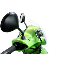 Čelní sklo s černými držáky Moto Nostra š=340mm, v=105mm Vespa GT, GTL, GTS, GTS Super 125-300ccm průhledné sklo