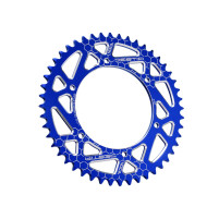 Rozeta VOCA CNC – 48 zubů, pro řetěz 420, modrá (Derbi Senda SM / DRD)