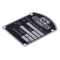 Typový štítek rámu MOGA hliník 46x57mm pro Hercules K 50, M, SB, Sport (9 927 947 00 02 / 99279470002)