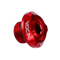 Plnicí šroub oleje Voca Racing M14x1,5 červený pro Minarelli horizontální