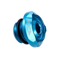 Plnicí šroub oleje Voca Racing M14x1.5 tyrkysový pro Minarelli horizontální