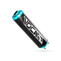 Zadní tlumič VOCA hliníkový černý - CNC koncovka světle modrá