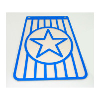 Zástěrky blatníků bílo-modré 210/175x270mm pro moped, skútr, mokick