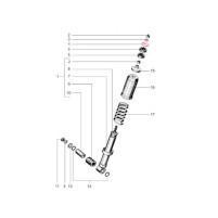 Kotoučový tlumič Ø 13x37 mm (d) 6,0 mm, přední, horní SIP Performance pro Vespa 50-125, PV, ET3, PK50, S, XL (I)
