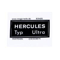 Samolepka na rám MOGA šířka cca 40 mm výška 19 mm pro Hercules K 50 typ Ultra