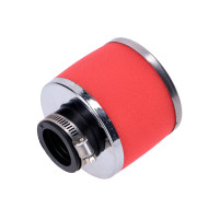 Vzduchový filtr, pěnový filtr 28 mm 75 mm, červený chrom univerzální