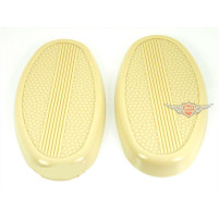 Kolenní polštářky krémově bílé, 2 kusy pro malé motocykly Kreidler, Florett, nádrž na Super 4, 5, TS Mokick