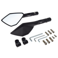 Sada černých univerzálních zrcátek pro skútry, čtyřkolky, motorky 2KS