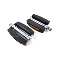 Pár pedálů Black Silver pro Zündapp, Kreidler, Hercules, Puch, DKW, Miele, NSU, Gritzner, Göricke