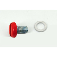 Červený šroub pro kontrolu hladiny oleje s hliníkovou těsnicí podložkou pro Zündapp, Bergsteiger Type 434, Super Combinette, Sport R 50, C GTS, CS, KS
