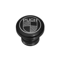Víčko palivové nádrže 66Heroes s logem Puch, kulaté, černé, pro Puch Maxi (349.1.22.020.1 / 349.1.22.020.3)