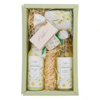 Kosmetická sada heřmánek – sprchový gel 200 ml, šampon 200 ml, sůl 150 g a mýdlo 30g