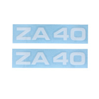 Sada samolepek MOGA, 2 kusy, cca 95 mm široká, 17 mm vysoká, pro mopedy a motocykly.