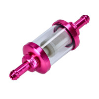 Palivový,benzínový rozebiratelný filtr 7 mm růžový