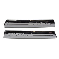 Chromovaný ozdobný kryty nádrže pro JAWA 350 - 634 sada levý a pravý (úzká lišta)