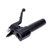 Rukojeť plynu s páčkou sytiče/brzdovou páčkou, černá, pro Peugeot 103