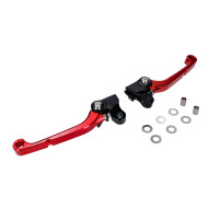 Sada brzdové a spojkové páčky Schmitt, CNC hliník, černá a červená, pro Simson S50, S51, S53, KR51/2, SR50, SR80