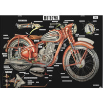 Plakát motocyklu Jawa 250 Pérák (124 x 84 cm)