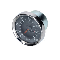 Tachometr 140 km/h Ø80 mm – černý (vintage)