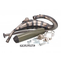 Výfuk Yasuni Cross HM MAX žlutý karbon pro Aprilia RX, SX, Derbi R, SM, Gilera RCR, SMT