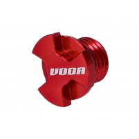 Zátka pro plnění oleje VOCA CNC červená pro Minarelli AM, Generic, KSR-Moto, Keeway, Motobi, Ride, 1E40MA, 1E40MB