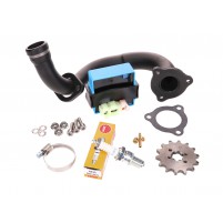 Sada pro odblokování , nastavitelné CDI ,výfuk černý pro Derbi Senda, Aprilia RX 50, SX 50, Gilera RCR, SMT 2018- (Euro4)