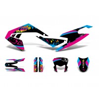 Sada samolepek černo-růžovo-modrá matná pro Aprilia RX50 2018- Euro4