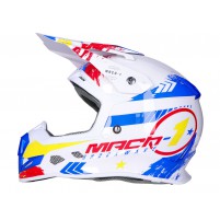 Přilba Motocross Trendy T-902 Mach-1 bílá / modrá / červená - různé velikosti