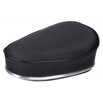 Černé sedlo s chromovým páskem, svorka 22 mm pro mopedy
